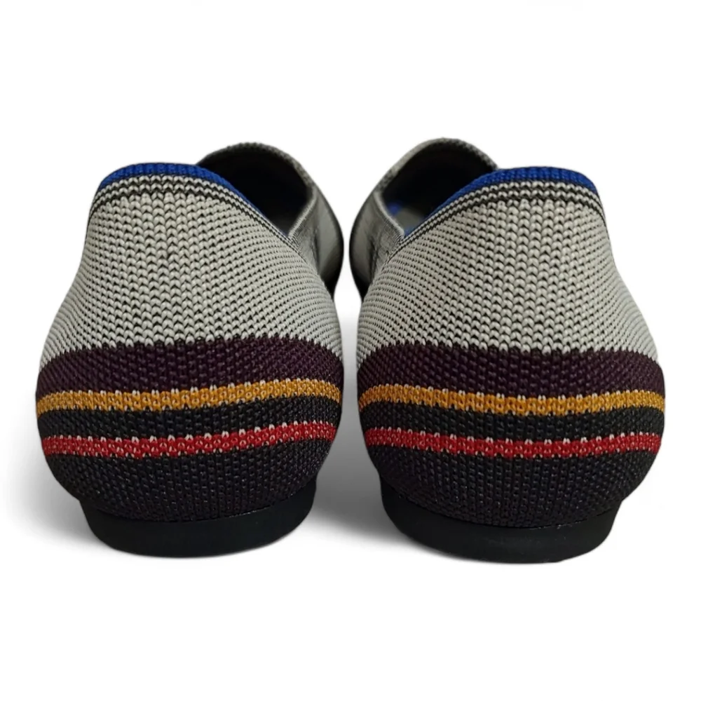 NEW Rothy's The Point Inverse Stripe Gray & Multicolor Flats Women's Size 10.5 - Picture 8 of 11